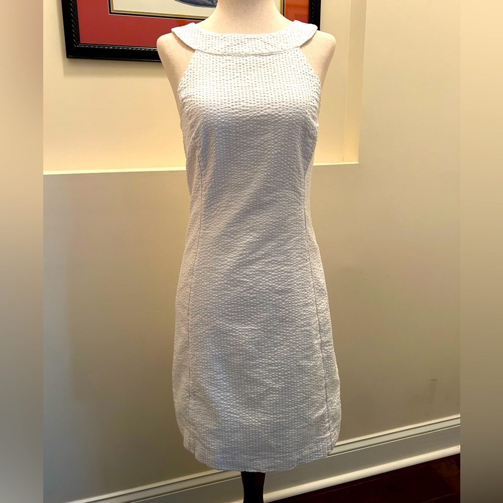Vineyard Vines White Seersucker Shift Sleeveless Dress